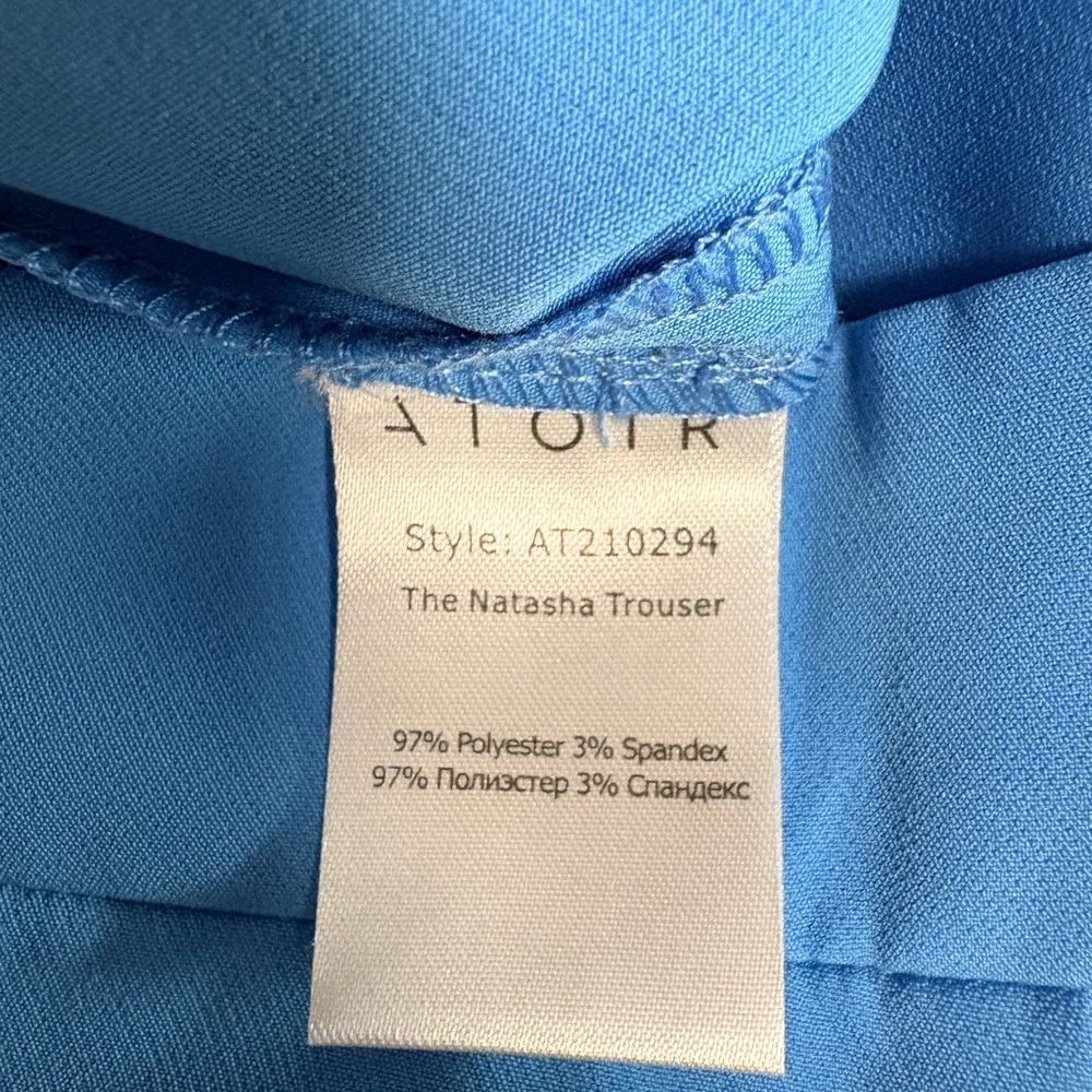 NWT Atoir High Waisted Tapered Natasha Trousers in Cerulean Blue. Size US 2 - Picture 11 of 11
